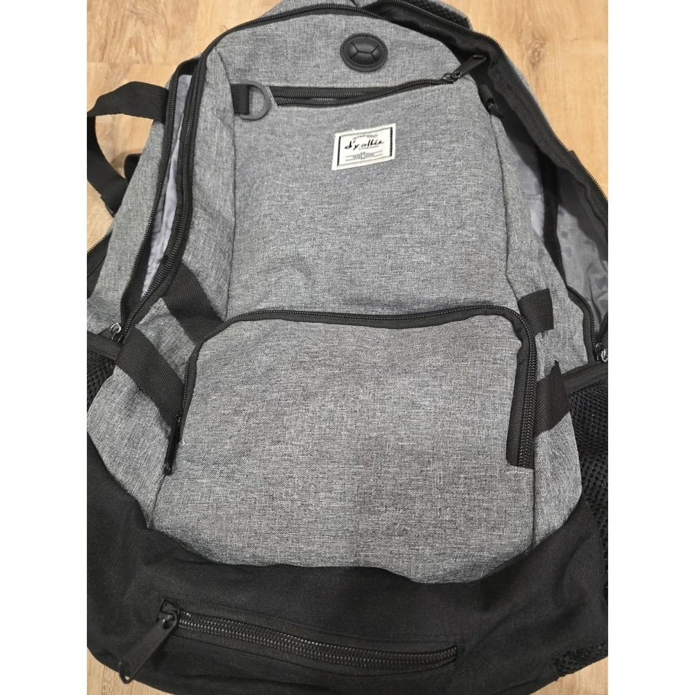 D'yallie Gray Laptop Backpack‎ Sports Gear Mesh Net School Travel Bag